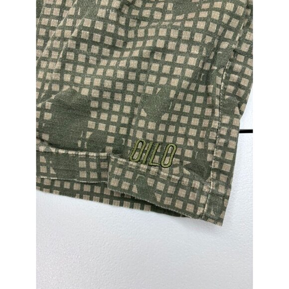 QILO men's XL green desert night camo checked tactical pull on shorts 5" inseam - Picture 3 of 6